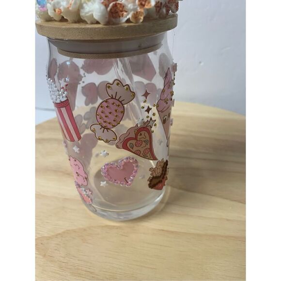 Disney parks just here for the snacks glass beer can shaped cup with decorated t - Picture 5 of 6